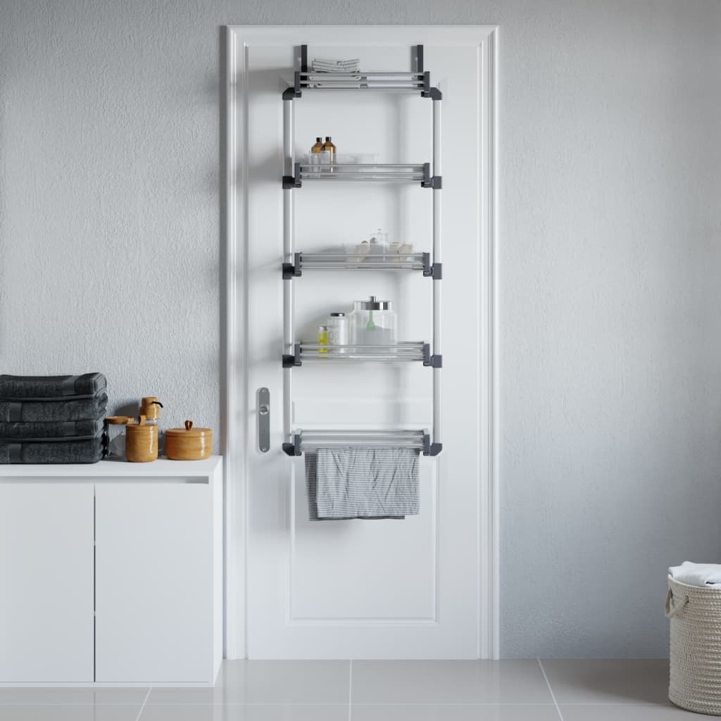 Deurorganizer met 5 schappen 52x20x135 cm aluminium