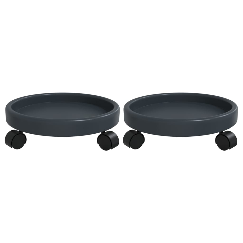 Plantentrolleys 2 st met wielen ø34 cm 35 kg grijs is nu te koop bij PeponiXL, paradijselijk wonen!