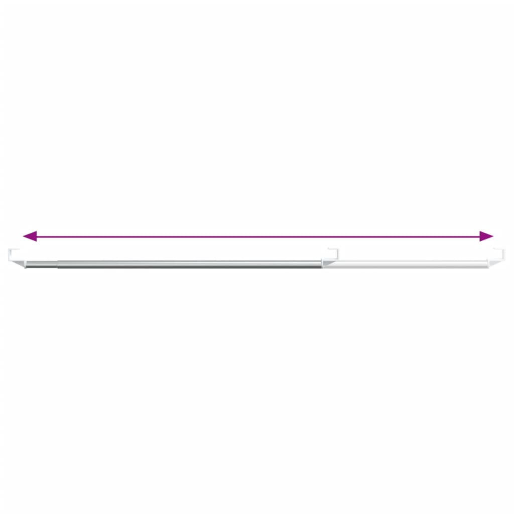 Gordijnrails 2 st 40-60 cm aluminium wit en zilverkleurig