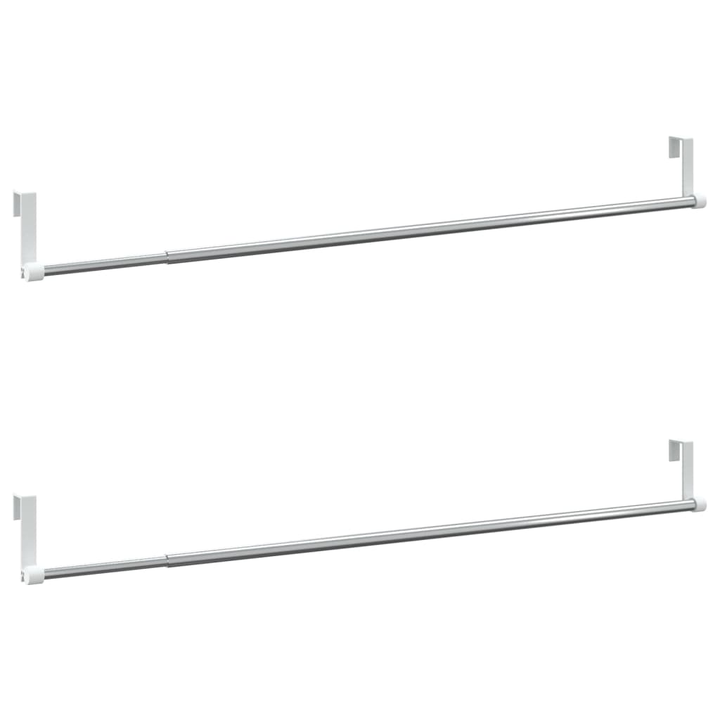 Gordijnrails 2 st 60-105 cm aluminium wit en zilverkleurig is nu te koop bij PeponiXL, paradijselijk wonen!