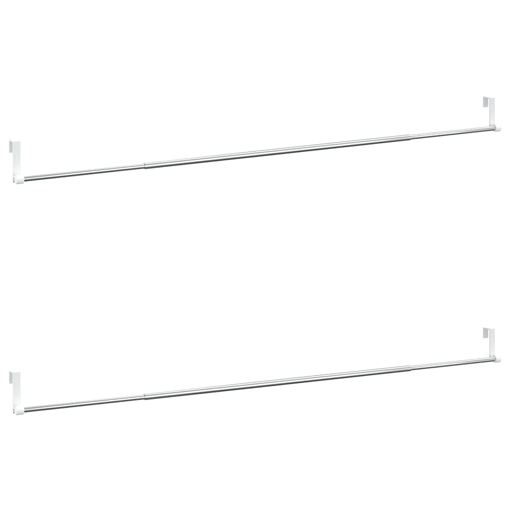 Gordijnrails 2 st 90-135 cm aluminium wit en zilverkleurig is nu te koop bij PeponiXL, paradijselijk wonen!