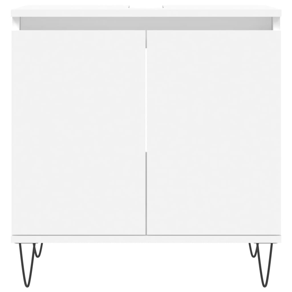 3-delige Badkamerkastenset bewerkt hout wit is nu te koop bij PeponiXL, paradijselijk wonen!