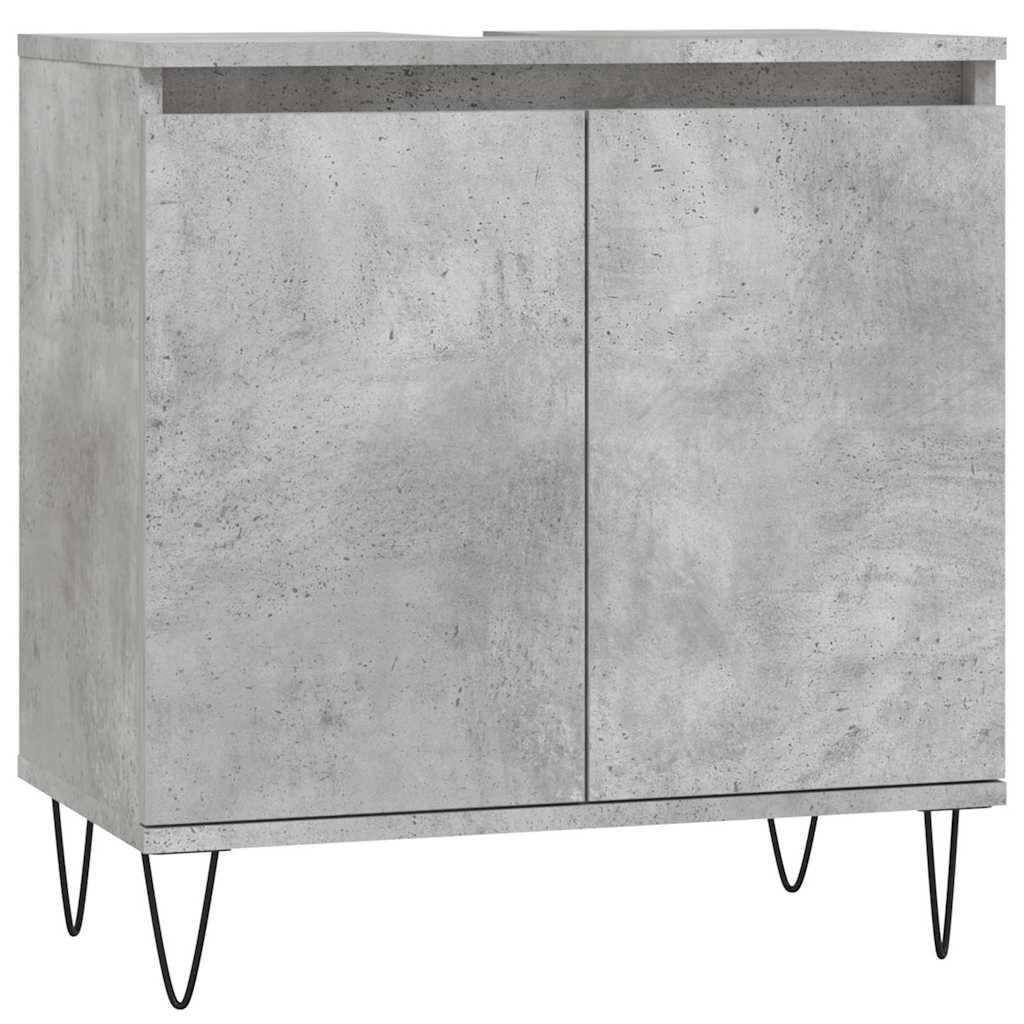3-delige Badkamerkastenset bewerkt hout betongrijs is nu te koop bij PeponiXL, paradijselijk wonen!