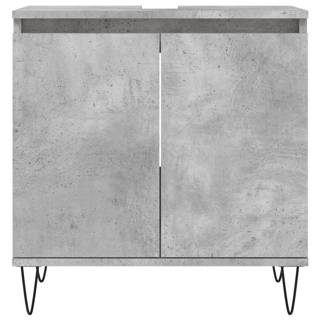 3-delige Badkamerkastenset bewerkt hout betongrijs is nu te koop bij PeponiXL, paradijselijk wonen!