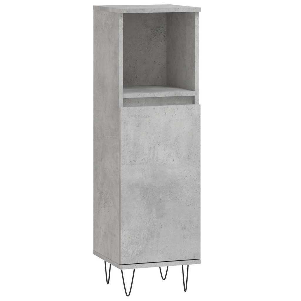 3-delige Badkamerkastenset bewerkt hout betongrijs is nu te koop bij PeponiXL, paradijselijk wonen!