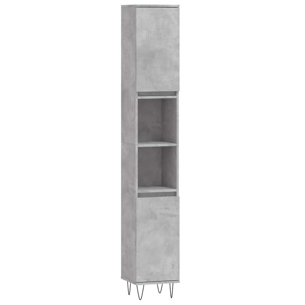 3-delige Badkamerkastenset bewerkt hout betongrijs is nu te koop bij PeponiXL, paradijselijk wonen!
