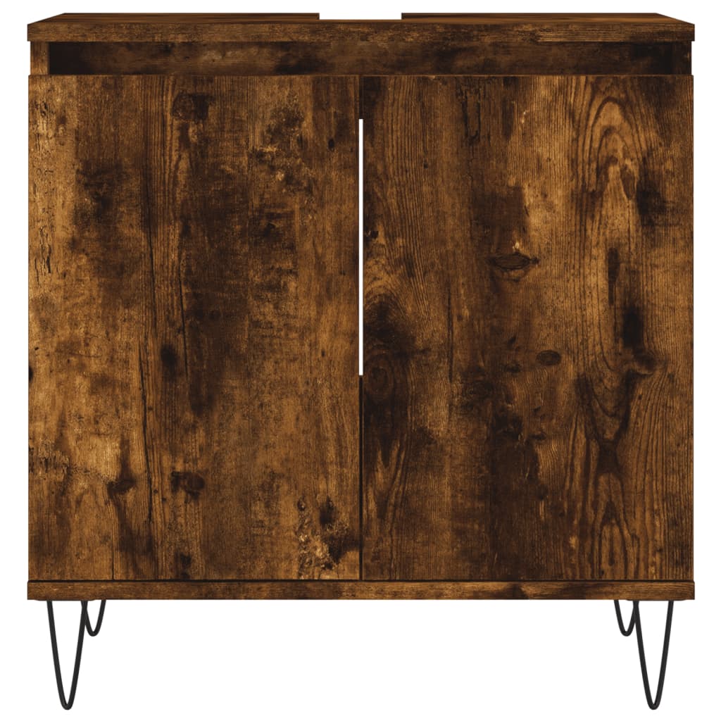 3-delige Badkamermeubelset bewerkt hout gerookt eikenkleurig is nu te koop bij PeponiXL, paradijselijk wonen!