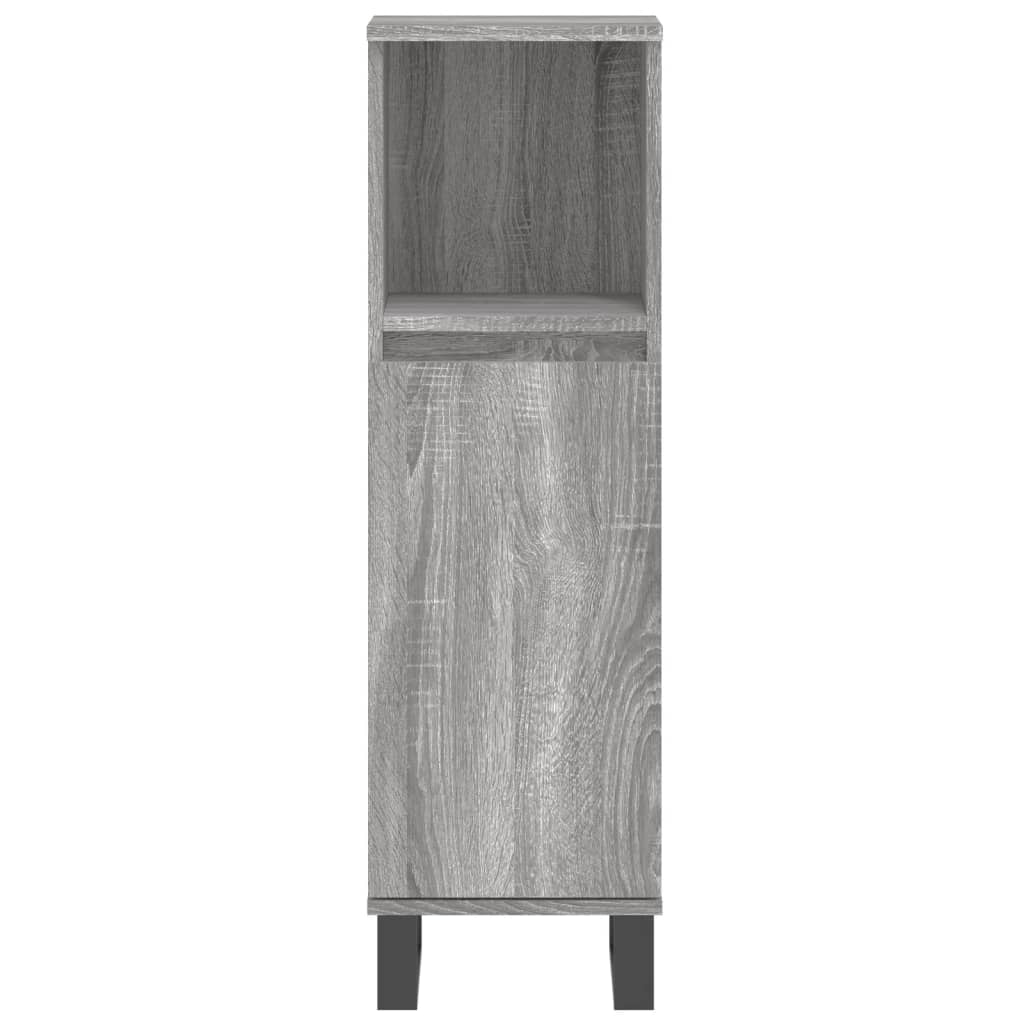 3-delige Badkamermeubelset bewerkt hout grijs sonoma eikenkleur is nu te koop bij PeponiXL, paradijselijk wonen!