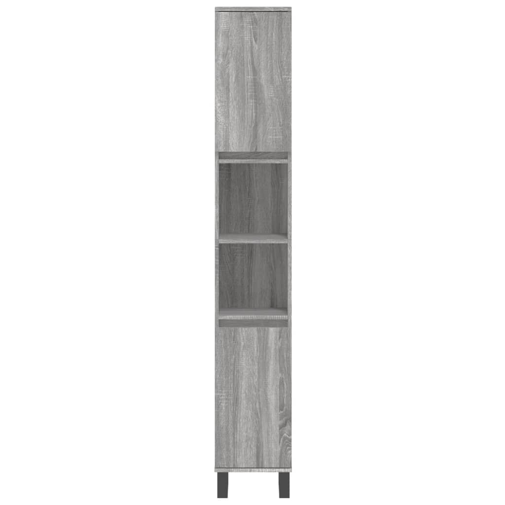 3-delige Badkamermeubelset bewerkt hout grijs sonoma eikenkleur is nu te koop bij PeponiXL, paradijselijk wonen!