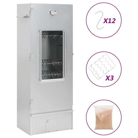 BBQ-rookoven met houtsnippers 44,5x29x110 cm staal is nu te koop bij PeponiXL, paradijselijk wonen!