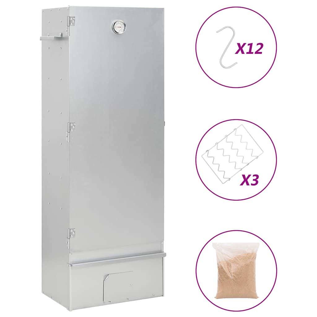 BBQ-rookoven met houtsnippers 44,5x29x110 cm staal is nu te koop bij PeponiXL, paradijselijk wonen!