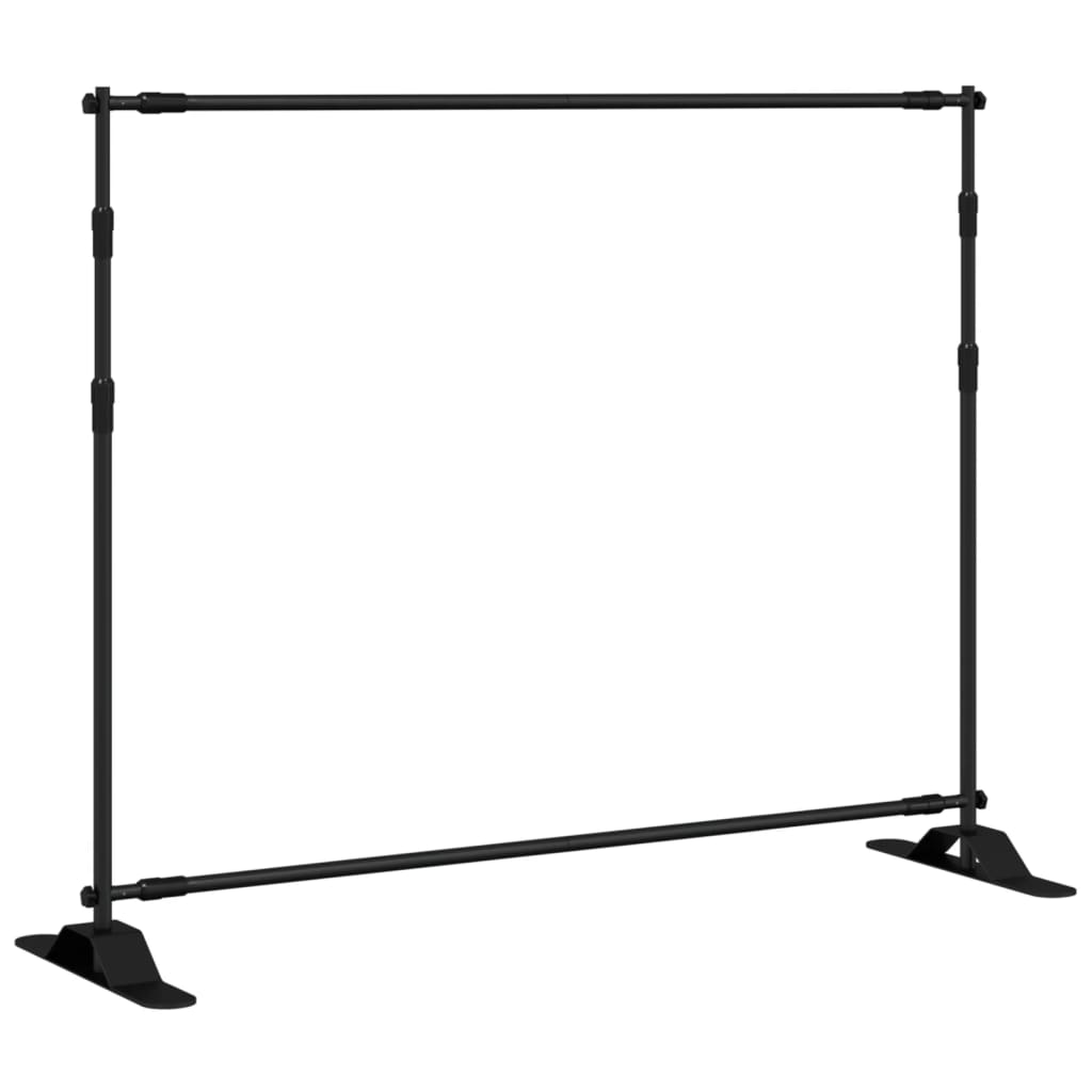 Achtergrondstandaard 254x243 cm staal zwart is nu te koop bij PeponiXL, paradijselijk wonen!