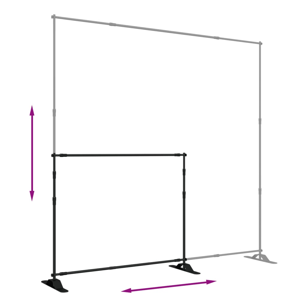 Achtergrondstandaard 254x243 cm staal zwart is nu te koop bij PeponiXL, paradijselijk wonen!