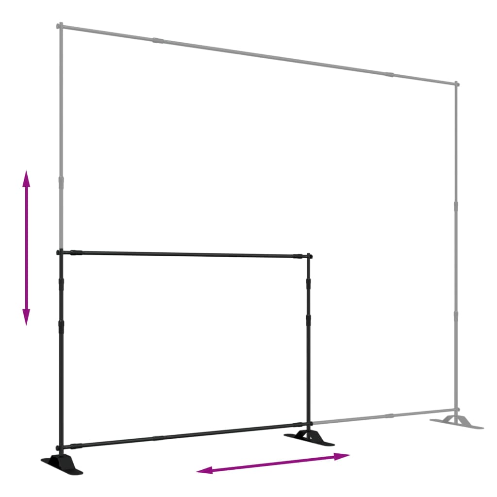 Achtergrondstandaard 305x243 cm staal zwart is nu te koop bij PeponiXL, paradijselijk wonen!