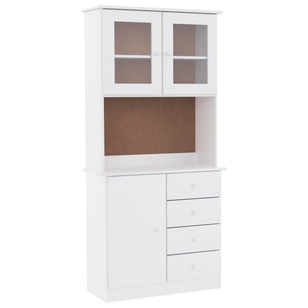 Hoge kast ALTA 77x35x165 cm massief grenenhout wit is nu te koop bij PeponiXL, paradijselijk wonen!