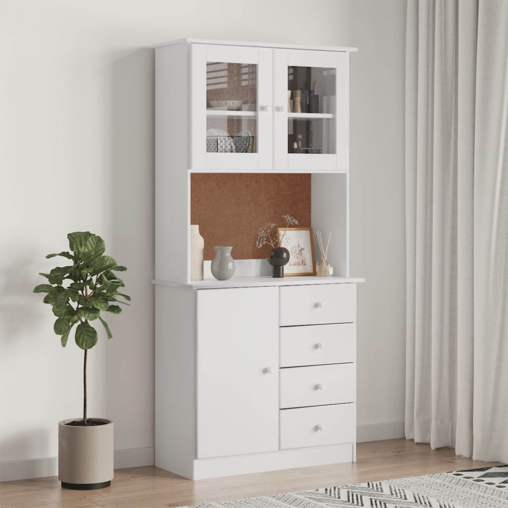 Hoge kast ALTA 77x35x165 cm massief grenenhout wit is nu te koop bij PeponiXL, paradijselijk wonen!