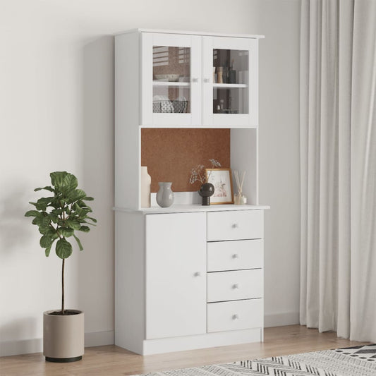 Hoge kast ALTA 77x35x165 cm massief grenenhout wit is nu te koop bij PeponiXL, paradijselijk wonen!