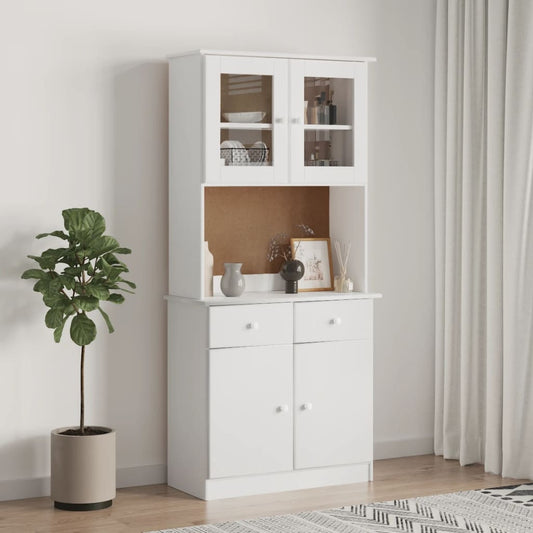 Hoge kast ALTA 77x35x165 cm massief grenenhout wit is nu te koop bij PeponiXL, paradijselijk wonen!