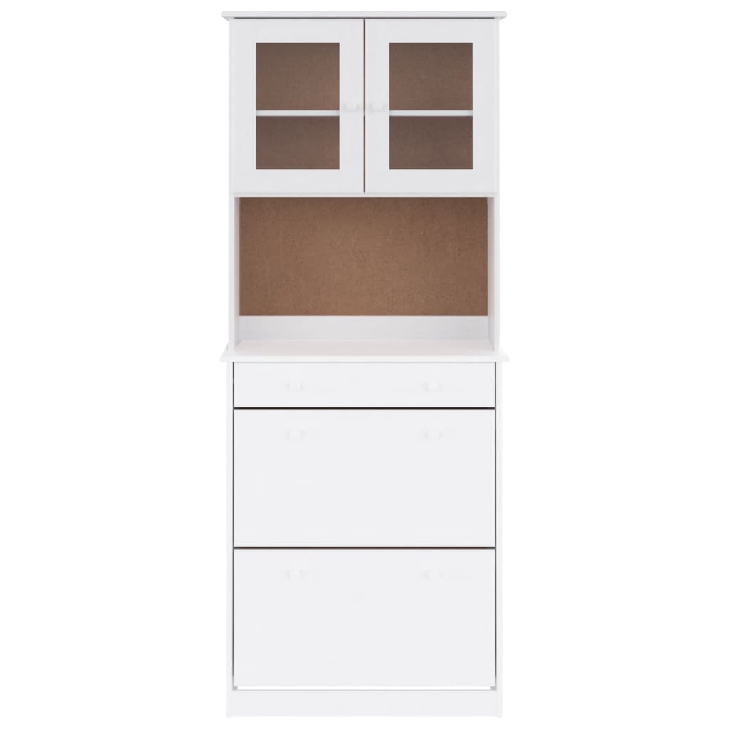 Hoge kast ALTA 77x35x188 cm massief grenenhout wit is nu te koop bij PeponiXL, paradijselijk wonen!