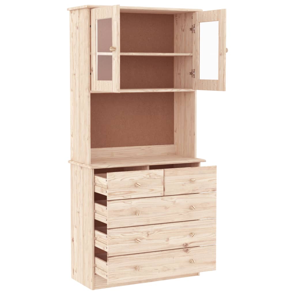Hoge kast ALTA 77x35x165 cm massief grenenhout is nu te koop bij PeponiXL, paradijselijk wonen!