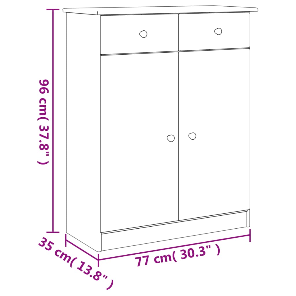 Schoenenkast ALTA 77x35x96 cm massief grenenhout is nu te koop bij PeponiXL, paradijselijk wonen!
