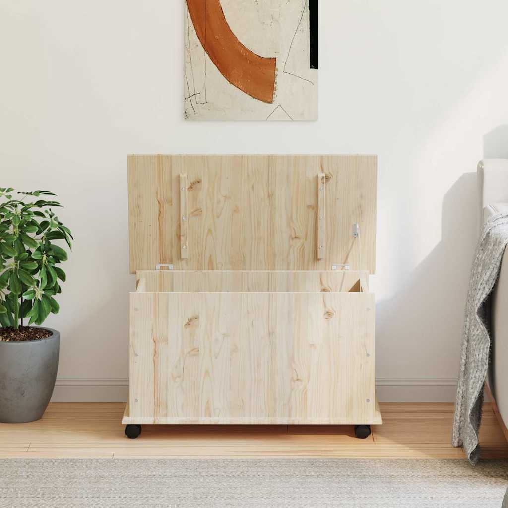 Opbergkist met wielen ALTA 73x39,5x43 cm massief grenenhout is nu te koop bij PeponiXL, paradijselijk wonen!