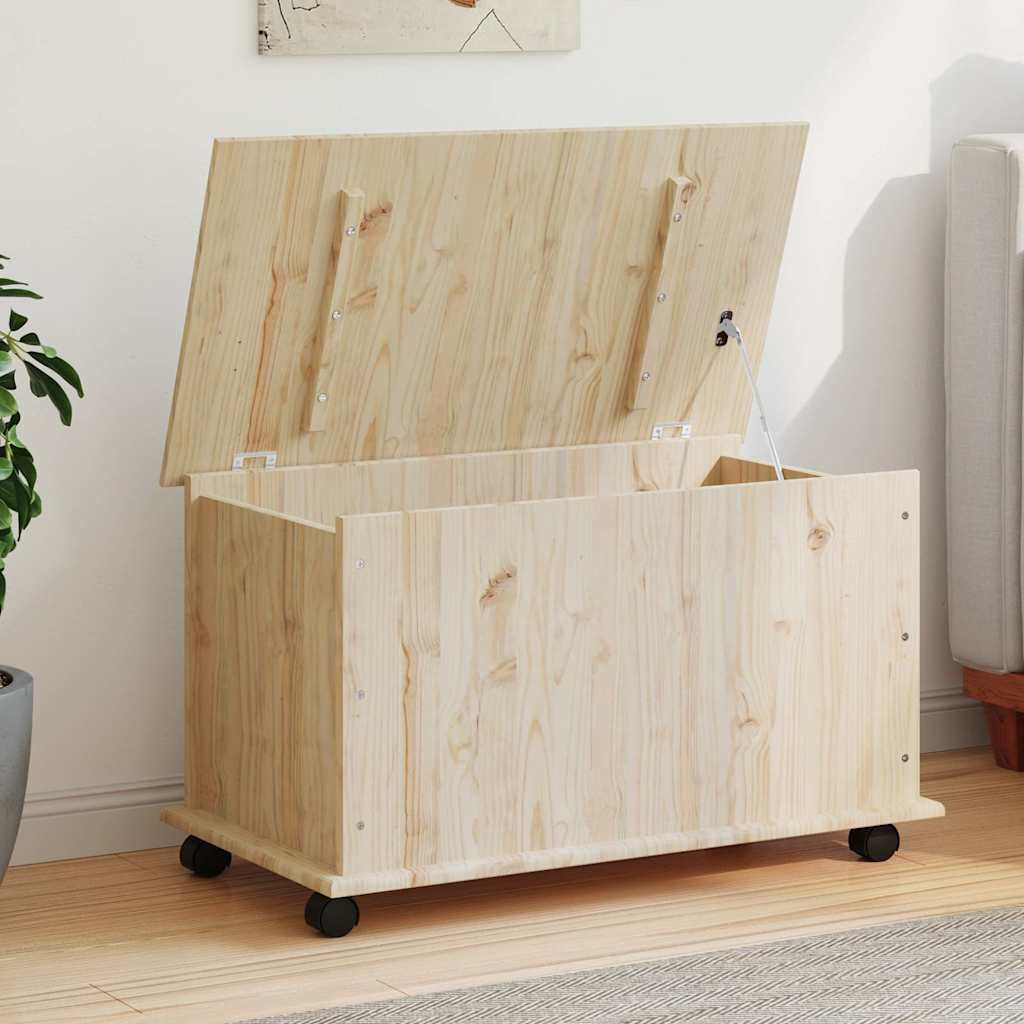 Opbergkist met wielen ALTA 73x39,5x43 cm massief grenenhout is nu te koop bij PeponiXL, paradijselijk wonen!