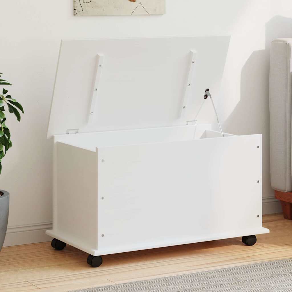 Opbergkist met wielen ALTA 73x39,5x43 cm massief grenenhout wit is nu te koop bij PeponiXL, paradijselijk wonen!