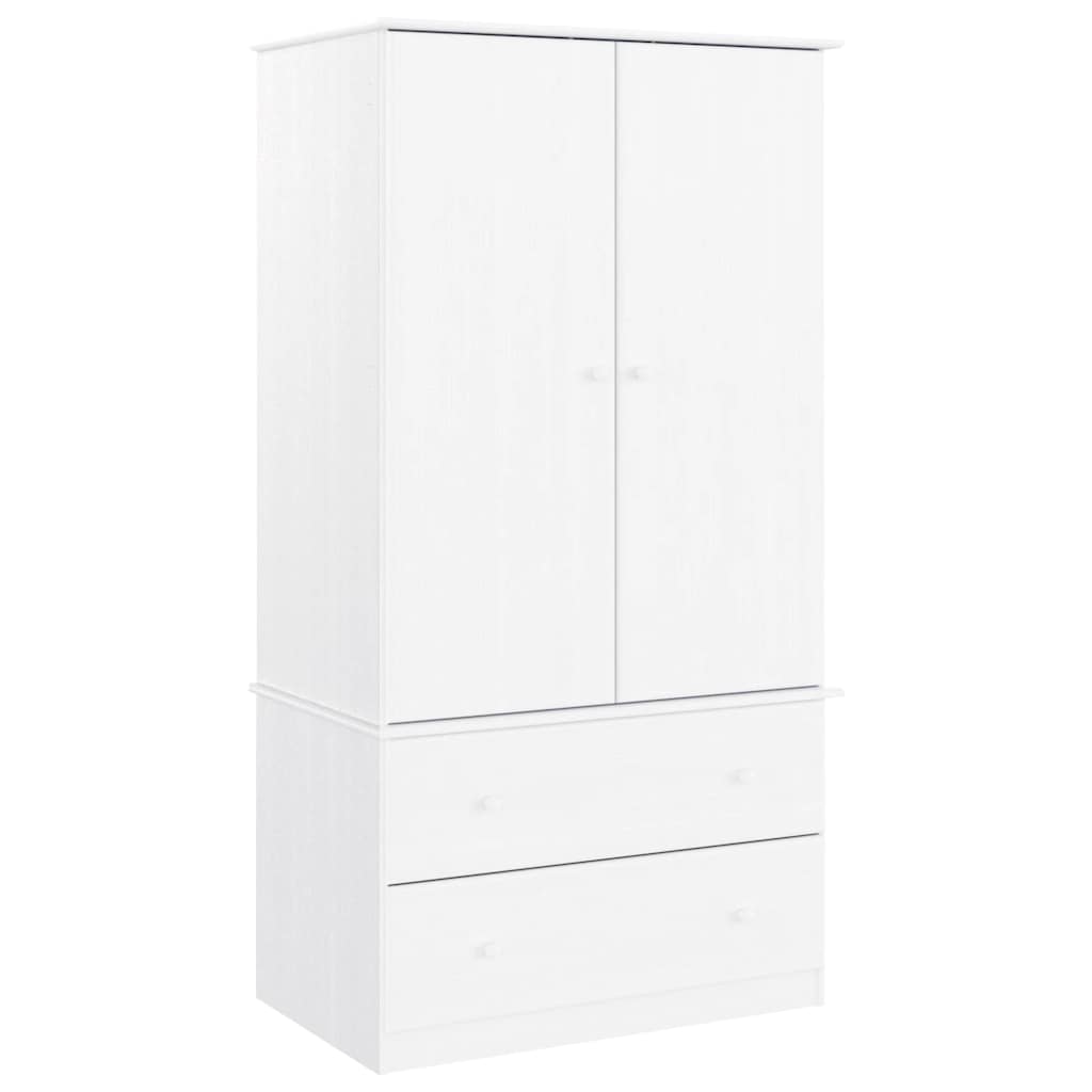 Kledingkast ALTA 90x55x170 cm massief grenenhout wit is nu te koop bij PeponiXL, paradijselijk wonen!