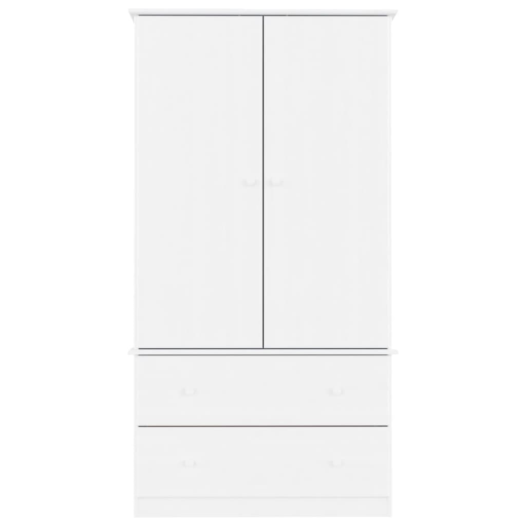 Kledingkast ALTA 90x55x170 cm massief grenenhout wit is nu te koop bij PeponiXL, paradijselijk wonen!