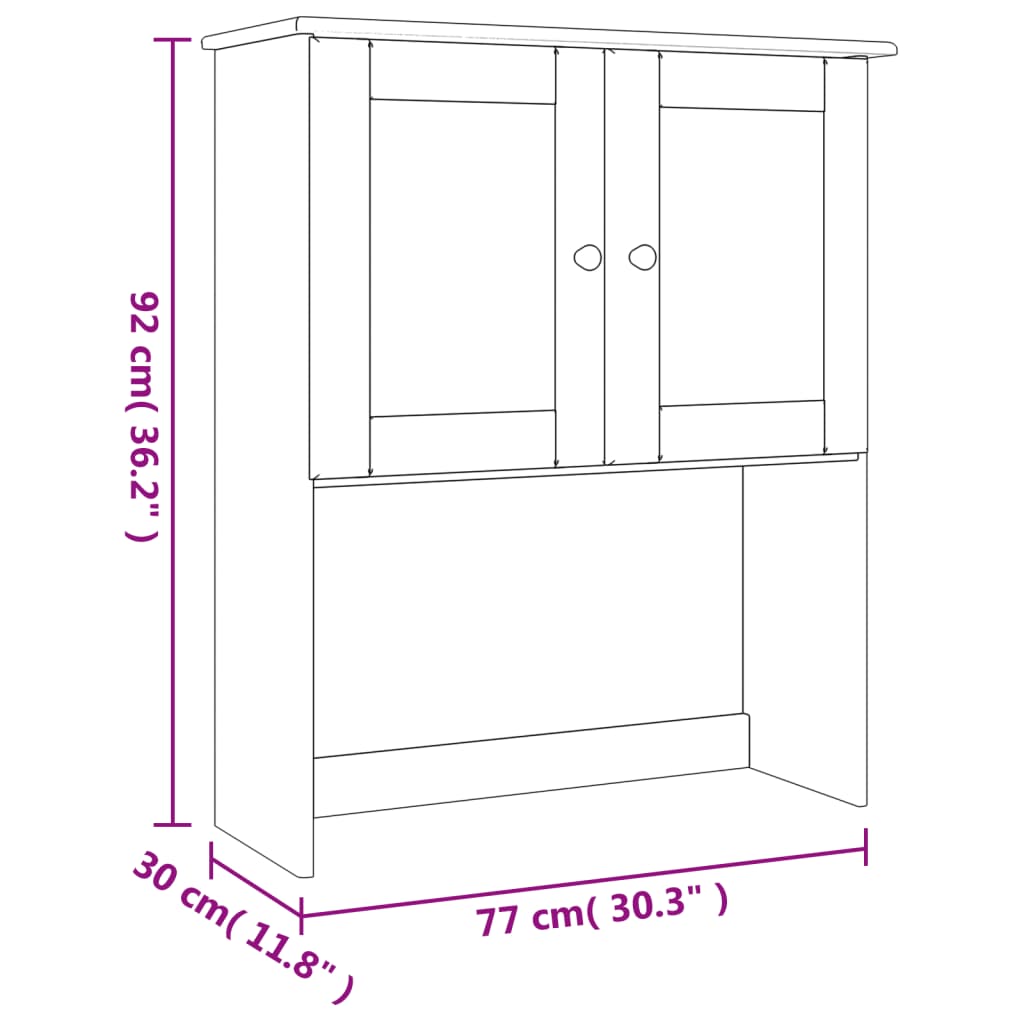 Opzetkast ALTA 77x30x92 cm massief grenenhout is nu te koop bij PeponiXL, paradijselijk wonen!