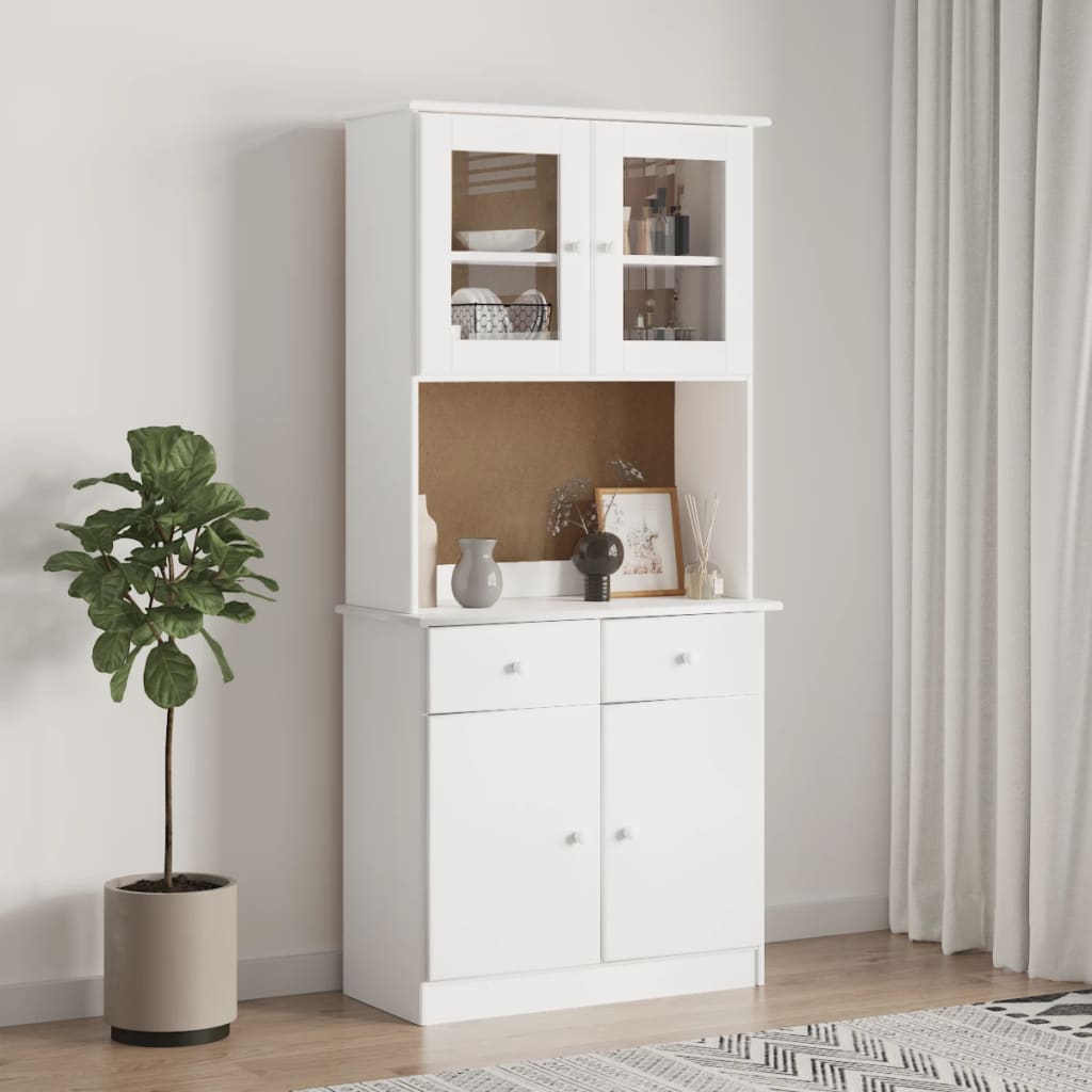 Opzetkast ALTA 77x30x92 cm massief grenenhout wit is nu te koop bij PeponiXL, paradijselijk wonen!