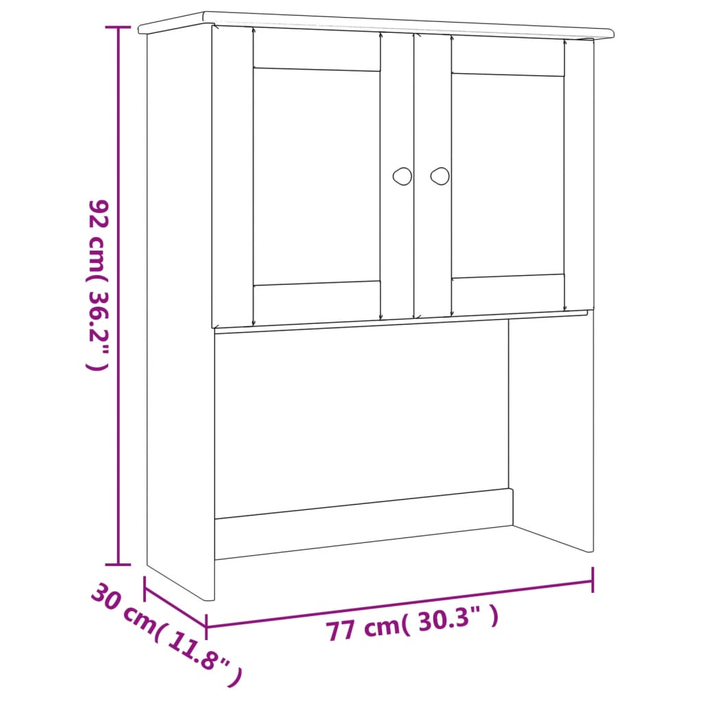 Opzetkast ALTA 77x30x92 cm massief grenenhout wit is nu te koop bij PeponiXL, paradijselijk wonen!