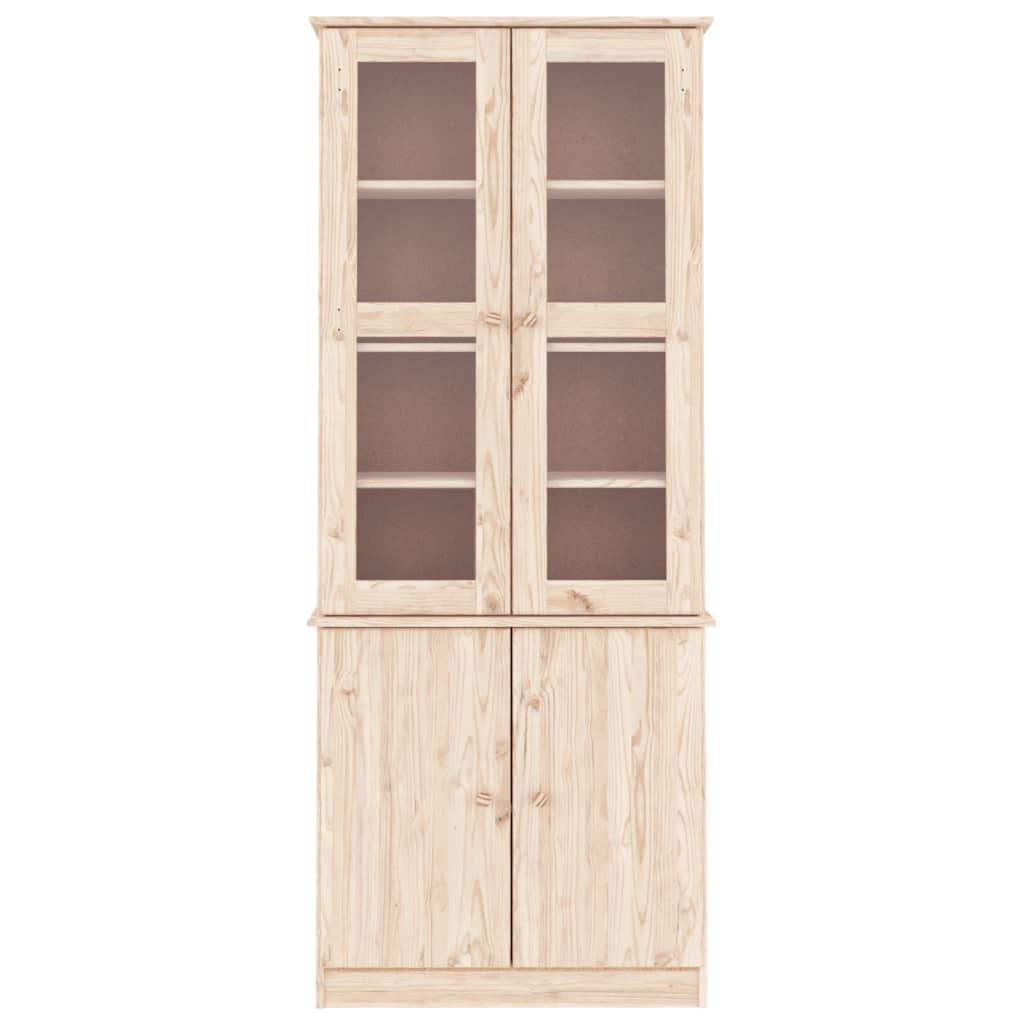 Vitrinekast ALTA 77x35x186,5 cm massief grenenhout is nu te koop bij PeponiXL, paradijselijk wonen!