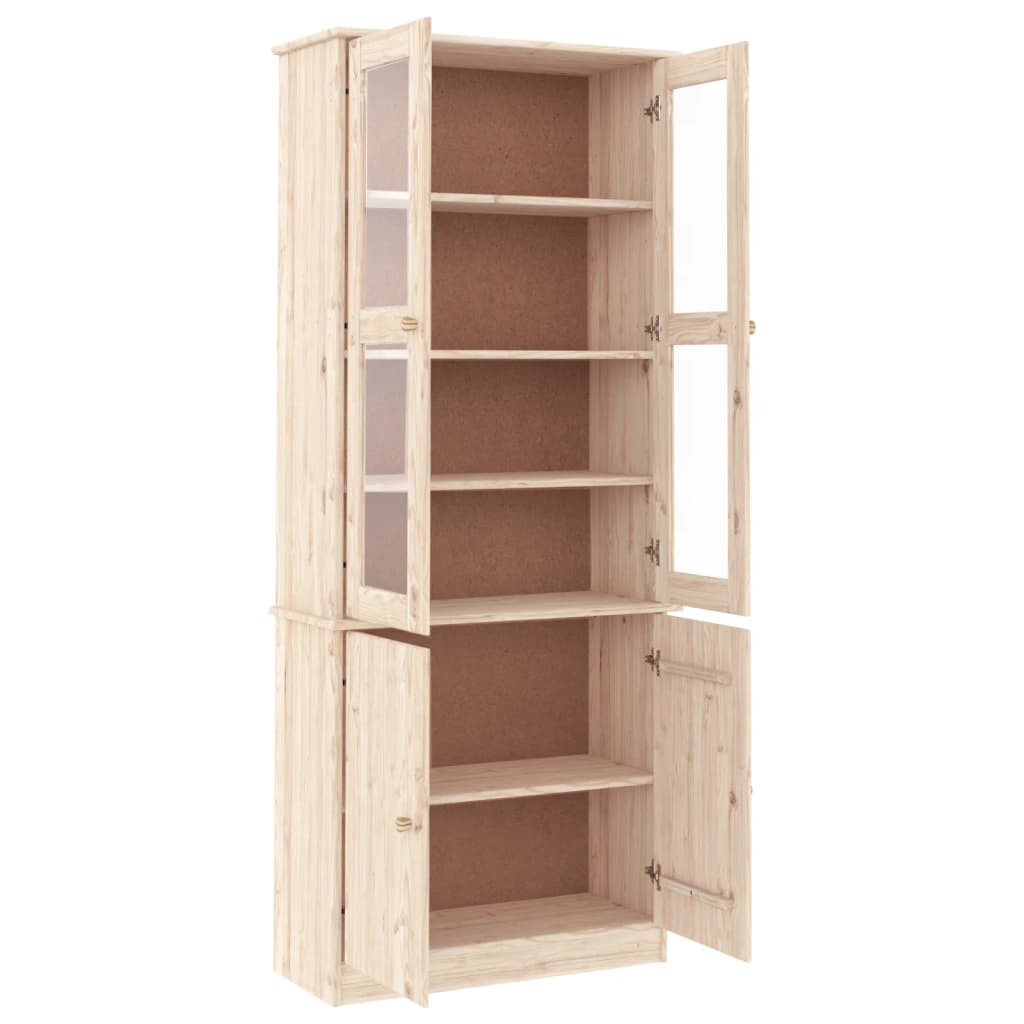 Vitrinekast ALTA 77x35x186,5 cm massief grenenhout is nu te koop bij PeponiXL, paradijselijk wonen!