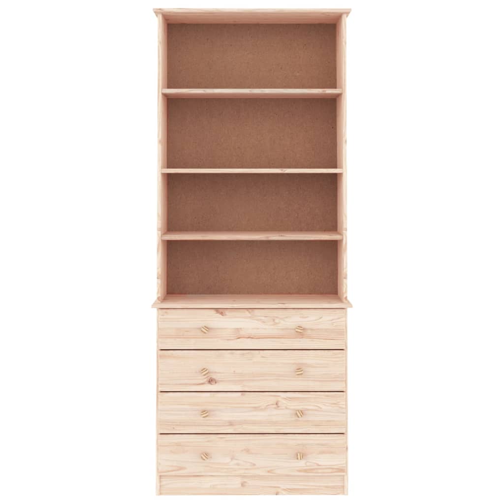 Boekenkast met lades ALTA 77x35x186,5 cm massief grenenhout is nu te koop bij PeponiXL, paradijselijk wonen!