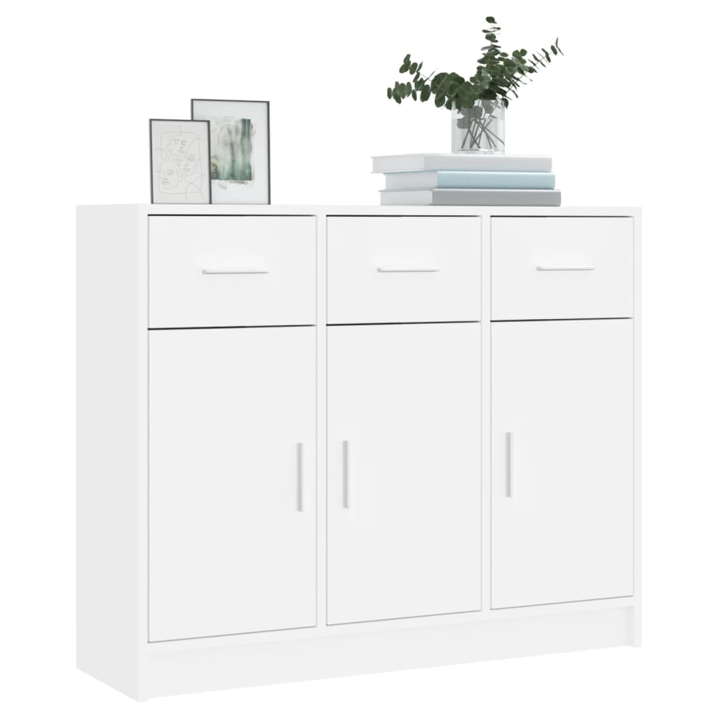 Dressoir Wit 91x28x75 cm Bewerkt Hout is nu te koop bij PeponiXL, paradijselijk wonen!