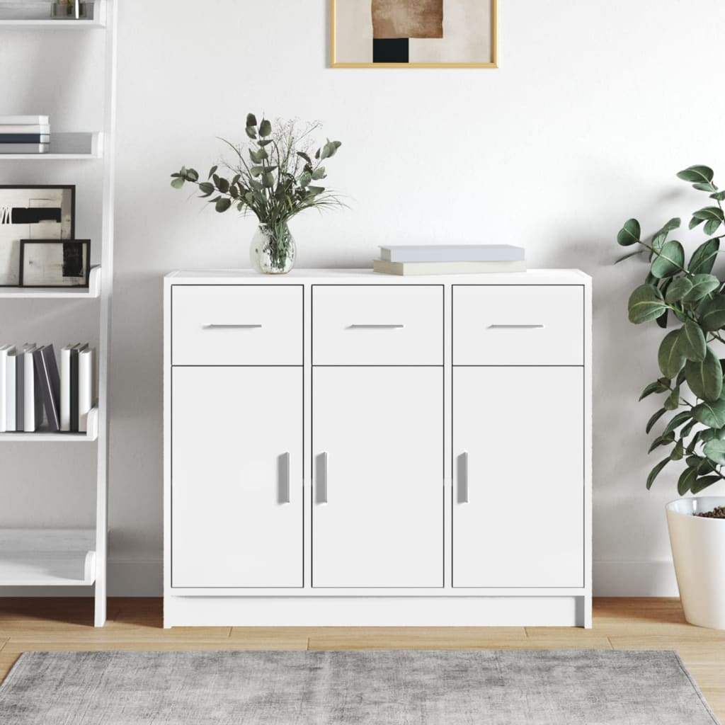 Dressoir Wit 91x28x75 cm Bewerkt Hout is nu te koop bij PeponiXL, paradijselijk wonen!