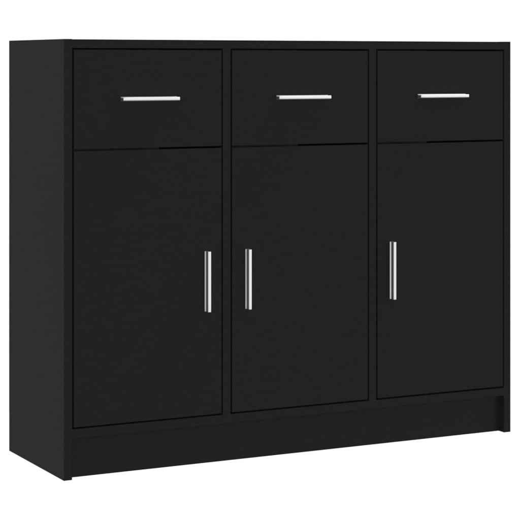 Dressoir 91x28x75 cm bewerkt hout zwart is nu te koop bij PeponiXL, paradijselijk wonen!