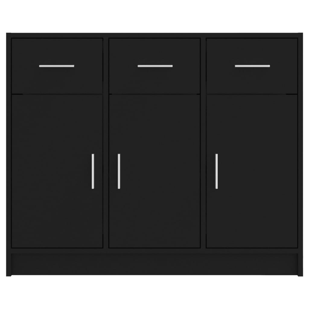 Dressoir 91x28x75 cm bewerkt hout zwart is nu te koop bij PeponiXL, paradijselijk wonen!