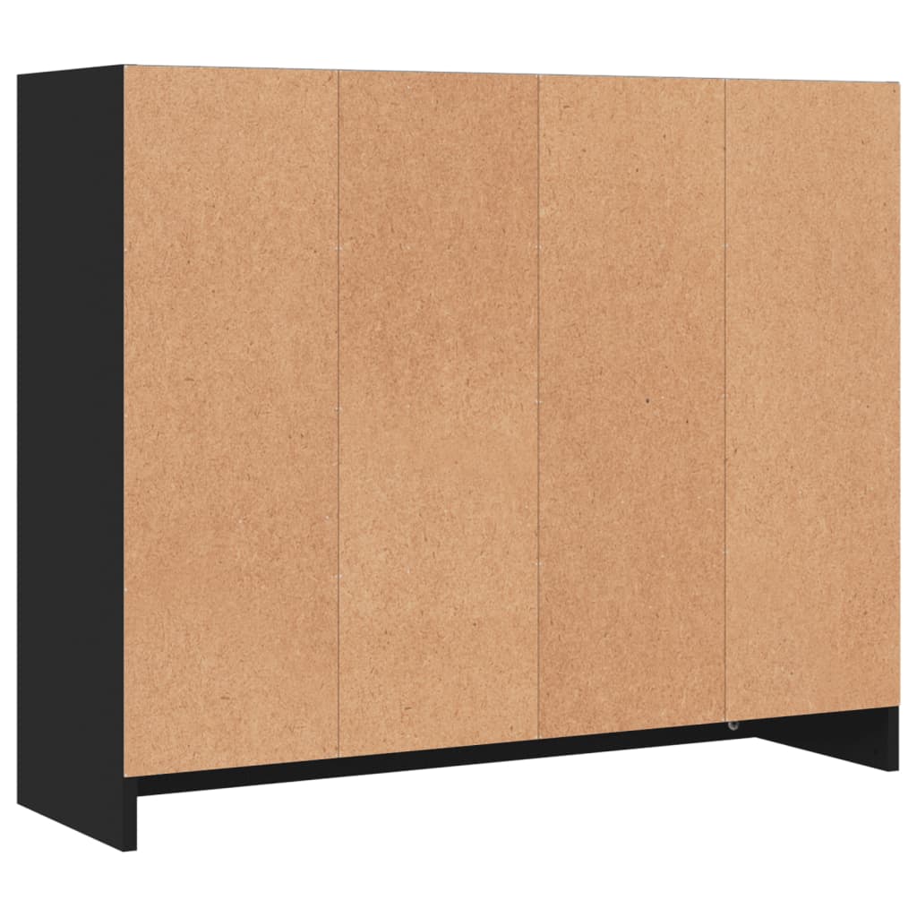Dressoir 91x28x75 cm bewerkt hout zwart is nu te koop bij PeponiXL, paradijselijk wonen!