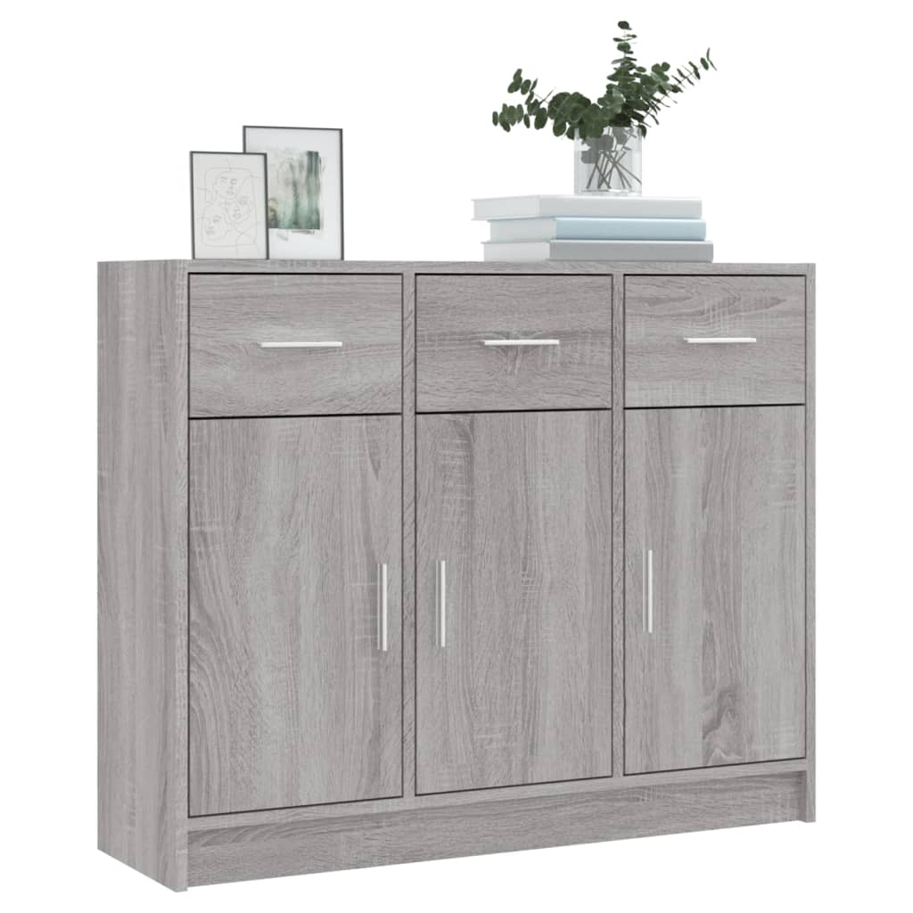 Dressoir 91x28x75 cm bewerkt hout grijs sonoma eikenkleurig is nu te koop bij PeponiXL, paradijselijk wonen!
