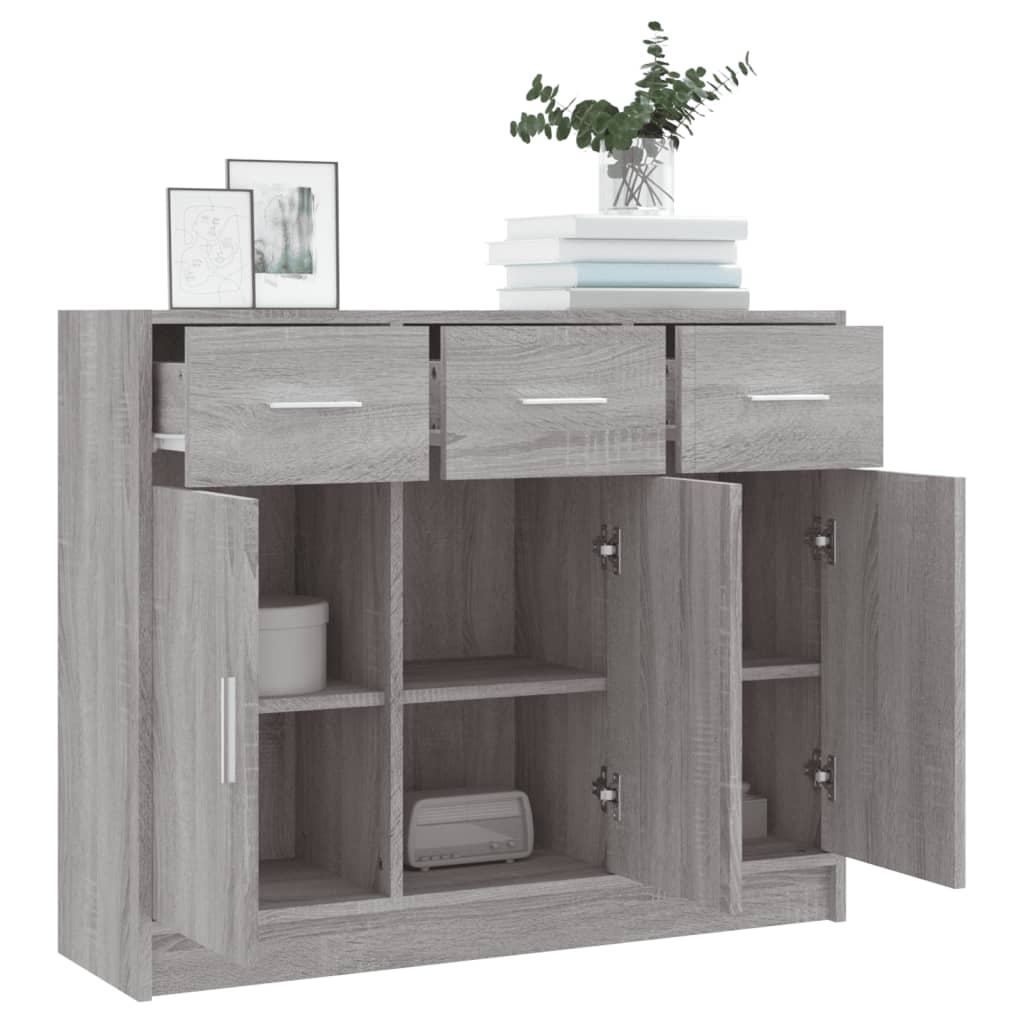 Dressoir 91x28x75 cm bewerkt hout grijs sonoma eikenkleurig is nu te koop bij PeponiXL, paradijselijk wonen!