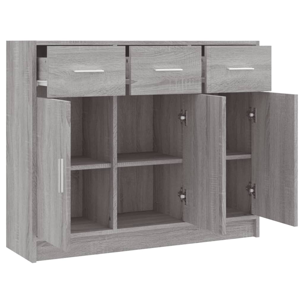 Dressoir 91x28x75 cm bewerkt hout grijs sonoma eikenkleurig is nu te koop bij PeponiXL, paradijselijk wonen!