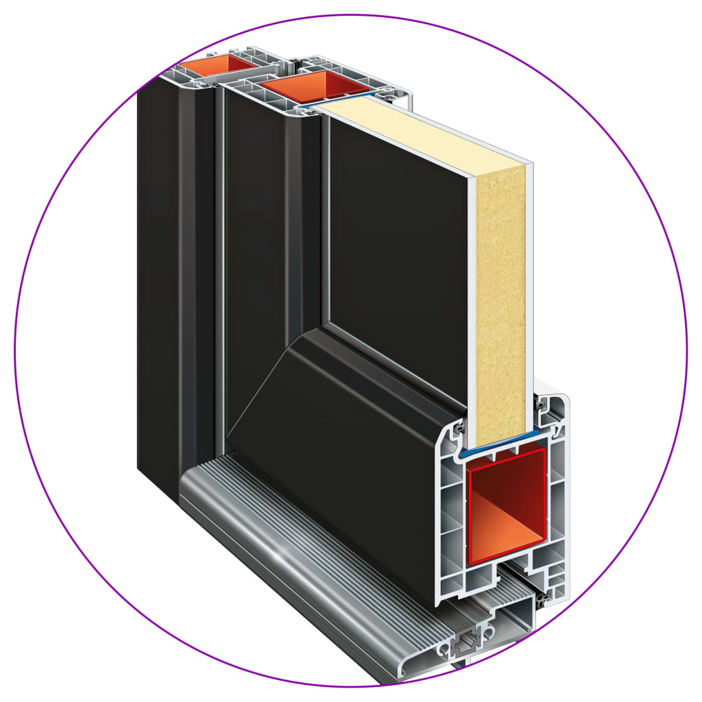 Voordeur 98x208 cm PVC antracietkleurig is nu te koop bij PeponiXL, paradijselijk wonen!