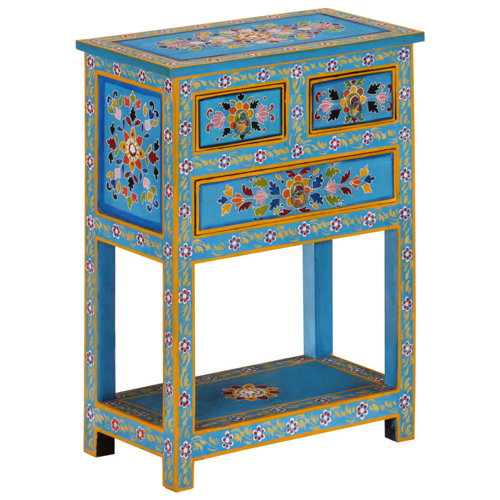 Dressoir 55x30x76 cm massief mangohout turquoise is nu te koop bij PeponiXL, paradijselijk wonen!
