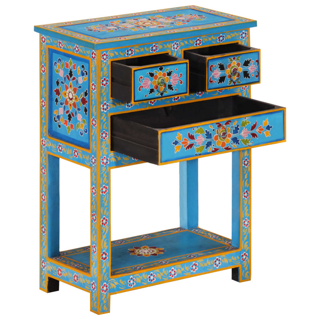 Dressoir 55x30x76 cm massief mangohout turquoise is nu te koop bij PeponiXL, paradijselijk wonen!