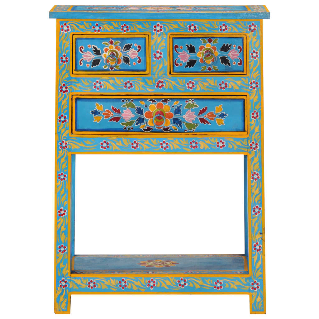 Dressoir 55x30x76 cm massief mangohout turquoise is nu te koop bij PeponiXL, paradijselijk wonen!