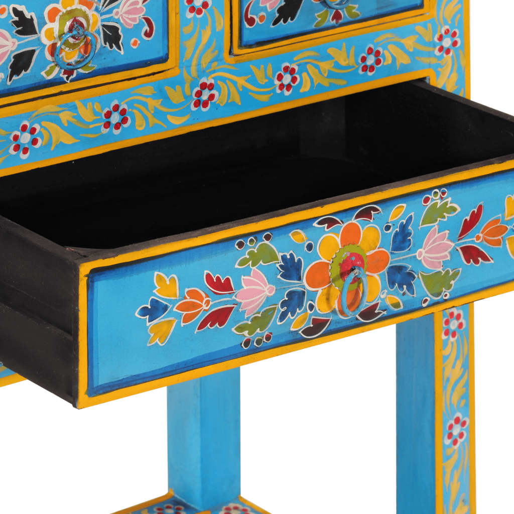 Dressoir 55x30x76 cm massief mangohout turquoise is nu te koop bij PeponiXL, paradijselijk wonen!