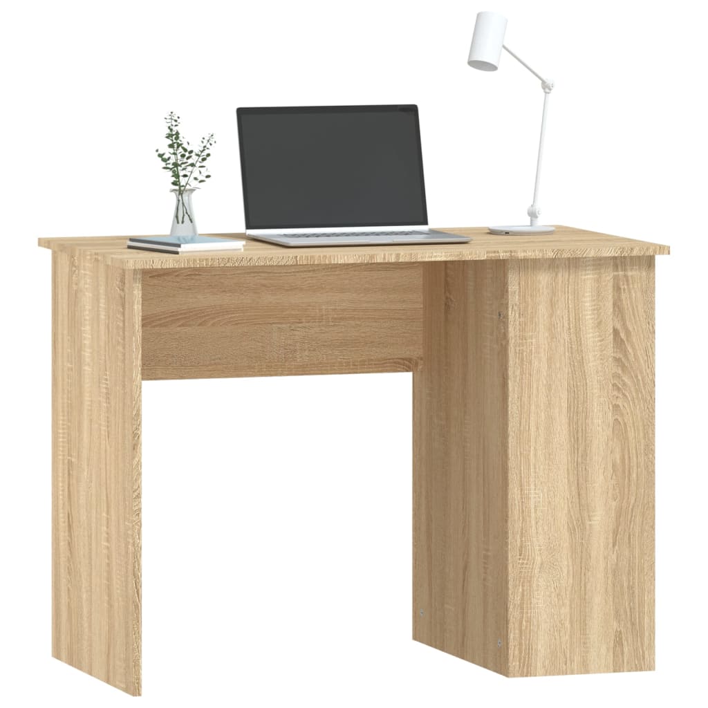 Bureau 100x55x75 cm bewerkt hout sonoma eikenkleurig is nu te koop bij PeponiXL, paradijselijk wonen!